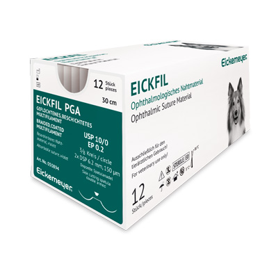 EickFil PGA USP 10/0, EP 0,2 3/8 cirkel, 2 x DSP 6,2mm, 150 µm dobbelt spatulanål
